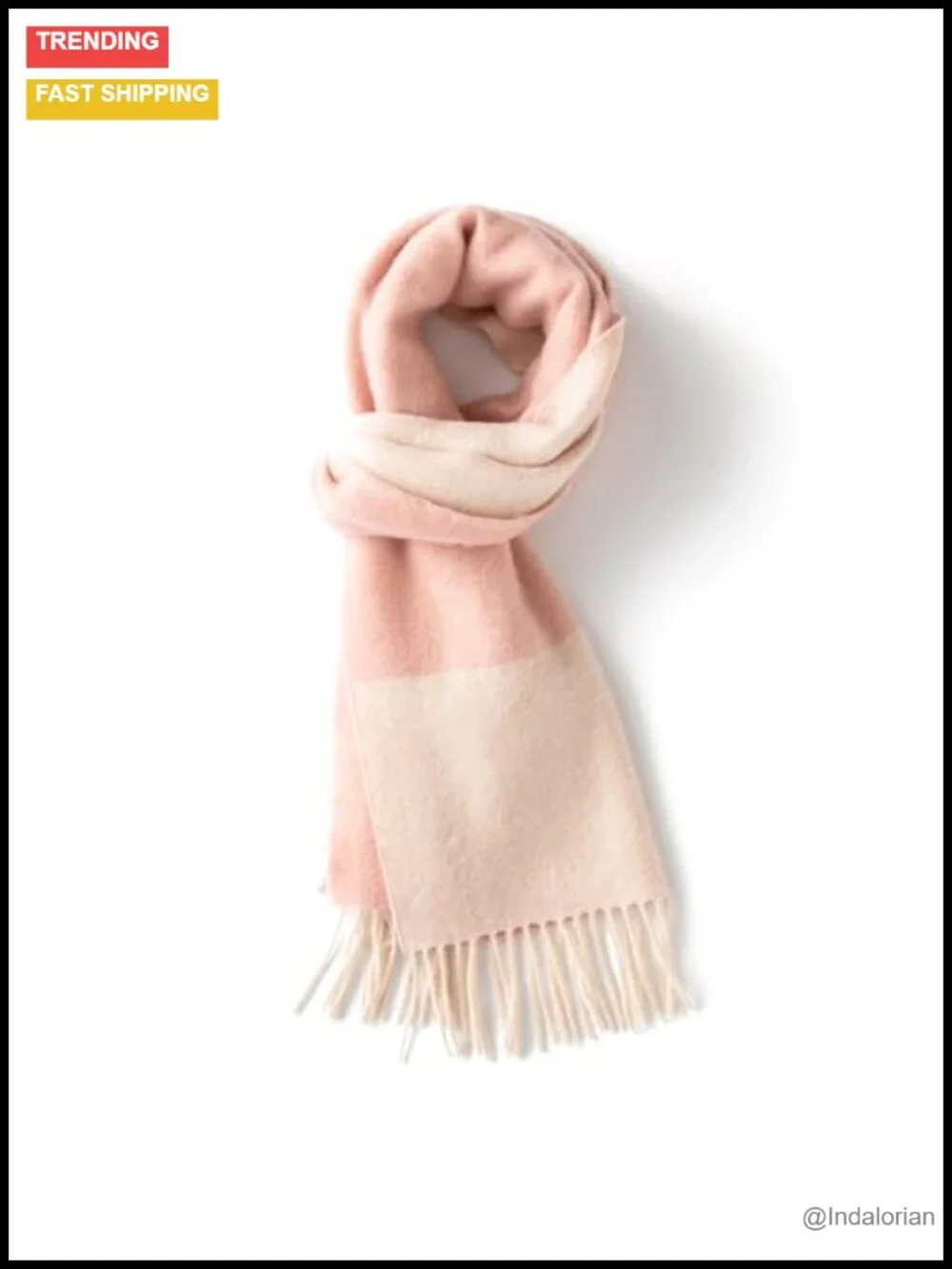 100% Cashmere Winter Scarf, Thickened Reversible Unisex Wrap, 2-Ply Yarn,